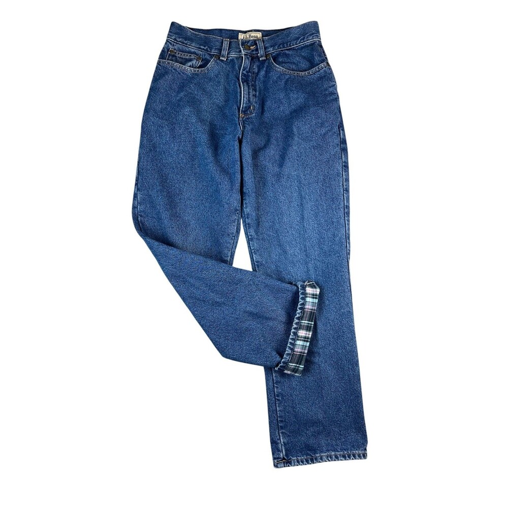 L.L. Bean Women's Original Fit Winter Outdoor Flannel Lined Jeans  Size 8R